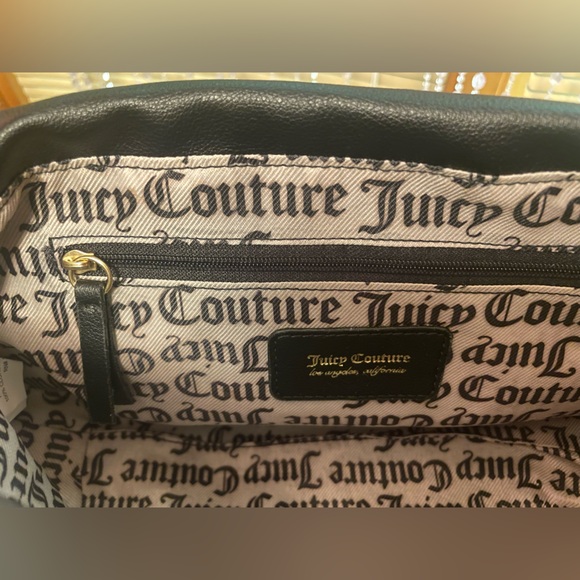 Juicy Couture black two way shoulder/cross body soft feaux leather bag, NwoT - Picture 6 of 12